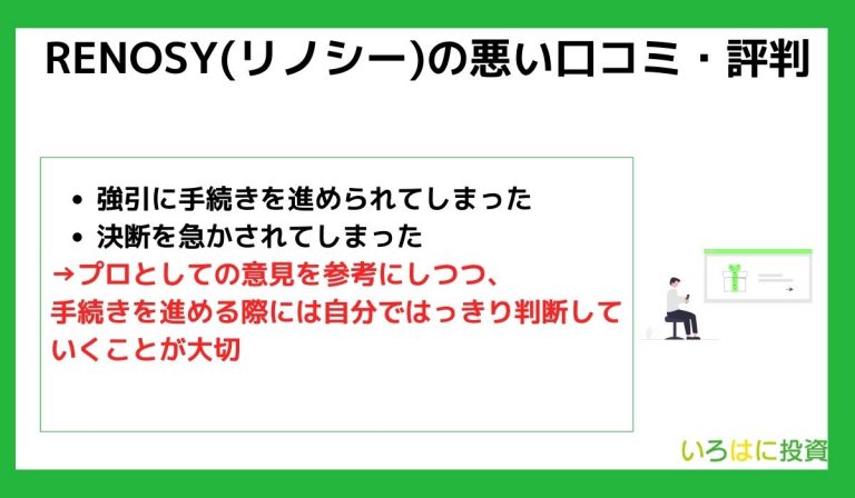 RENOSY(リノシー)の悪い口コミ・評判